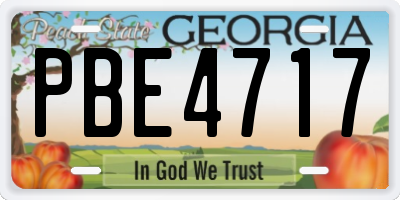 GA license plate PBE4717