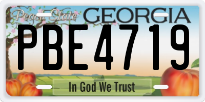 GA license plate PBE4719