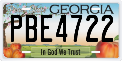 GA license plate PBE4722