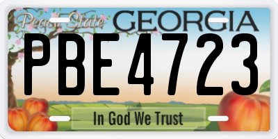 GA license plate PBE4723