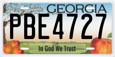 GA license plate PBE4727
