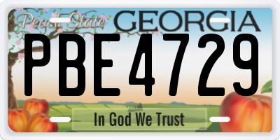 GA license plate PBE4729