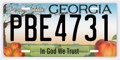 GA license plate PBE4731