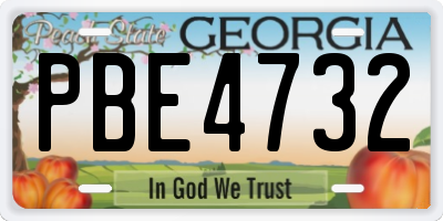 GA license plate PBE4732