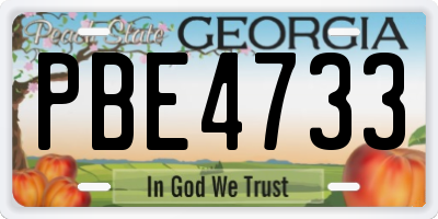 GA license plate PBE4733