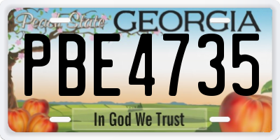 GA license plate PBE4735