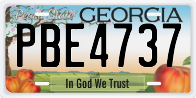 GA license plate PBE4737