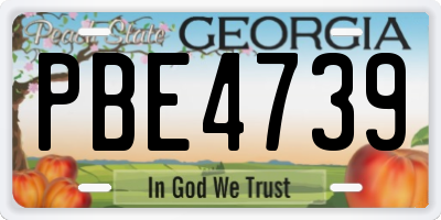 GA license plate PBE4739