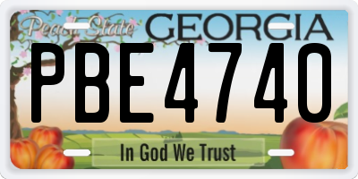 GA license plate PBE4740