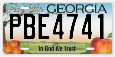 GA license plate PBE4741