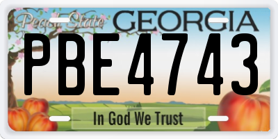 GA license plate PBE4743