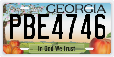 GA license plate PBE4746