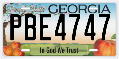 GA license plate PBE4747