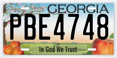 GA license plate PBE4748