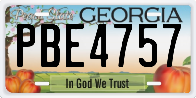 GA license plate PBE4757