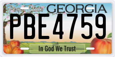 GA license plate PBE4759