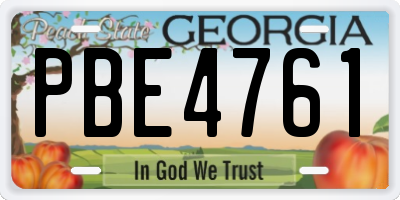 GA license plate PBE4761