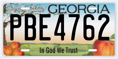 GA license plate PBE4762