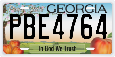 GA license plate PBE4764