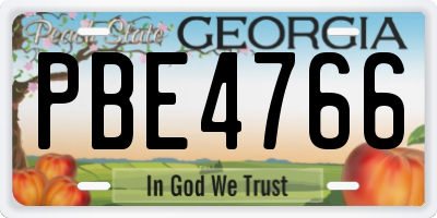 GA license plate PBE4766