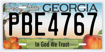 GA license plate PBE4767