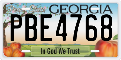 GA license plate PBE4768