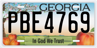 GA license plate PBE4769