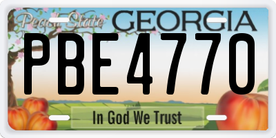 GA license plate PBE4770