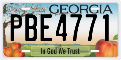 GA license plate PBE4771