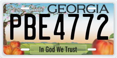 GA license plate PBE4772