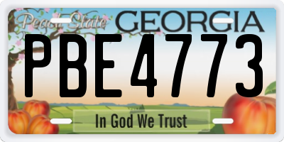 GA license plate PBE4773