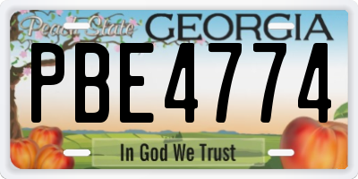 GA license plate PBE4774