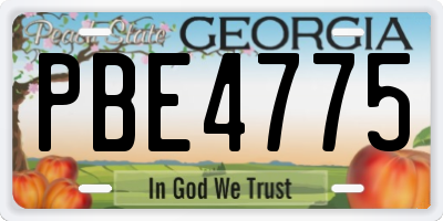 GA license plate PBE4775