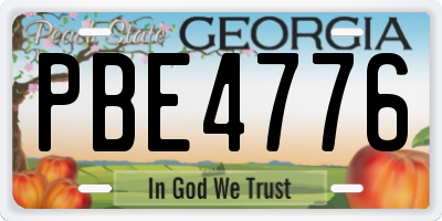 GA license plate PBE4776