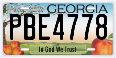 GA license plate PBE4778