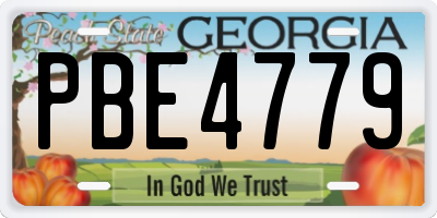 GA license plate PBE4779