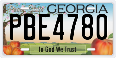GA license plate PBE4780