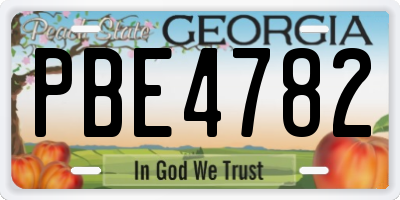 GA license plate PBE4782