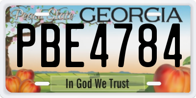 GA license plate PBE4784