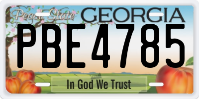 GA license plate PBE4785