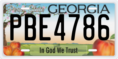 GA license plate PBE4786
