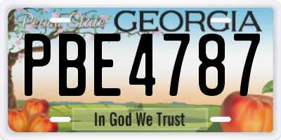 GA license plate PBE4787
