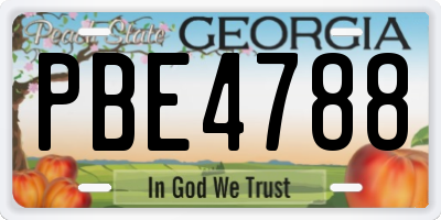 GA license plate PBE4788