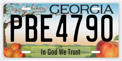 GA license plate PBE4790