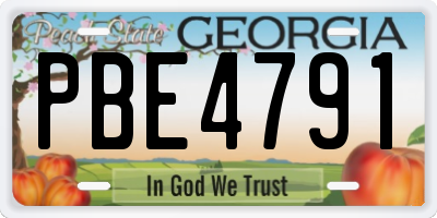 GA license plate PBE4791