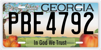GA license plate PBE4792