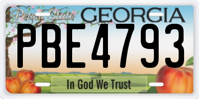 GA license plate PBE4793