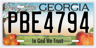 GA license plate PBE4794