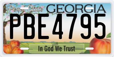 GA license plate PBE4795