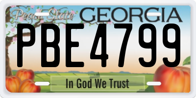 GA license plate PBE4799